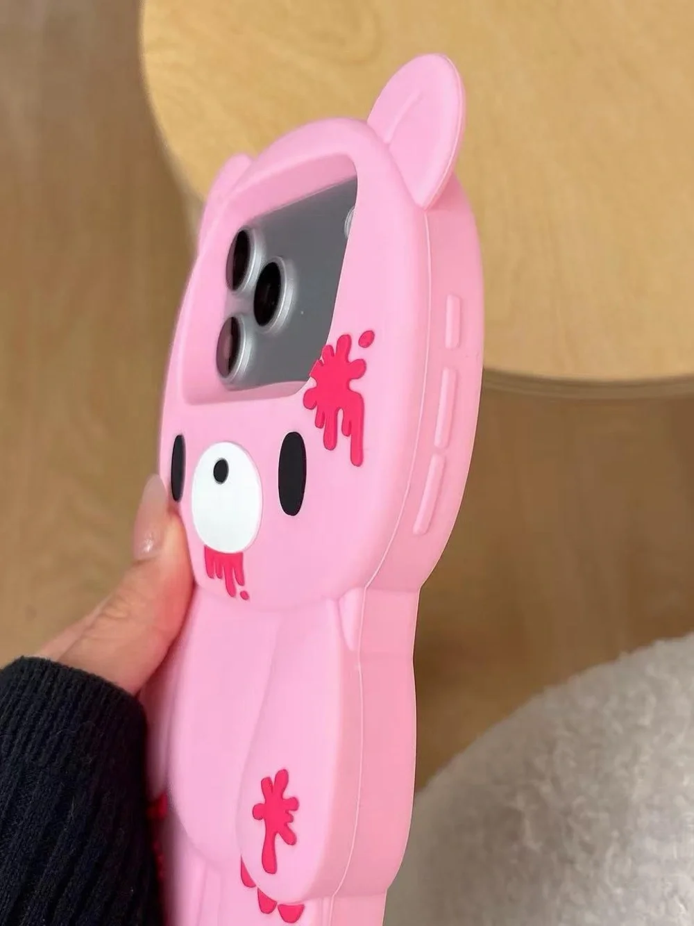 Pink Bear Silicone Phone Case for Women